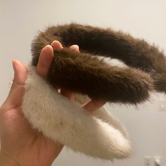 Two Furry Headbands - Brand New - Beige & Brown - Picture 4 of 4